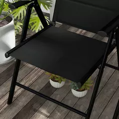 Outsunny Set of Two Padded Garden Chairs - Black - 9