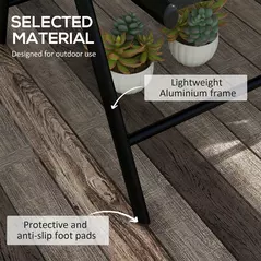 Outsunny Set of Two Padded Garden Chairs - Black - 5