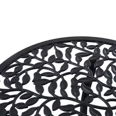 Outsunny 3 Pcs Aluminium Bistro Set Garden Furniture Dining Table Chairs Antique Outdoor Seat Patio Seater Black - 9