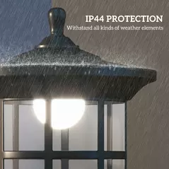 Outsunny Set of Two 1.8m Traditional Style Solar Lamp Posts - Black - 6