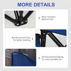 Outsunny 6 Seater Folding Camping Chair with Cup Holder & Carry Bag - Blue - 5