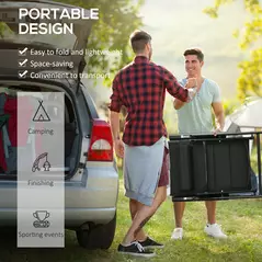 Outsunny Set of Two Padded Garden Chairs - Black - 6