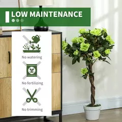 Outsunny Set of Two Faux Rose Trees - Green - 6