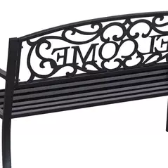 Outsunny 126Lx60Wx85H cm Steel Bench-Black - 8