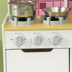 AIYAPLAY Kids Play Kitchen, Pretend Play Kitchen with Realistic Oven, Stove, Sink, Kitchen, Accessories, White - 8