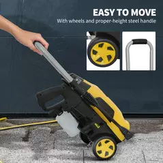 Outsunny 1800W 150-Bar Pressure Washer, with Adjustable Nozzle - Yellow - 8