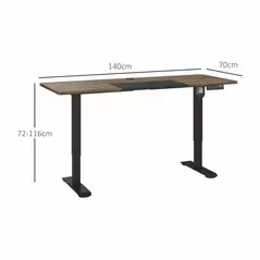 Vinsetto 72-116cm Adjustable Electric Standing Desk, with LED Display - Black - 3