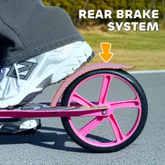 AIYAPLAY Foldable Kids Scooter with Adjustable Handlebar, 200mm Big Wheel, Rear Fender Brake, for Ages 6-12 Years, Pink - 6