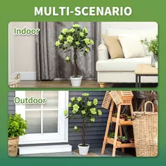 Outsunny Set of Two Faux Rose Trees - Green - 4