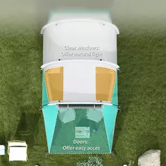 Outsunny Three-Man, 3000mm Water-Resistant Two-Room Tunnel Tent - Green - 7