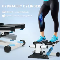 SPORTNOW Mini Stepper Machine, with LCD Monitor, Non-Slip Pedals, White - 5