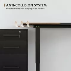 Vinsetto 72-116cm Adjustable Electric Standing Desk, with LED Display - Black - 6