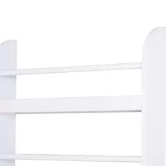 HOMCOM Bookcase, 4 Tier Wall Mounted Bookshelf, 15cm Depth Storage Shelving Rack for Bedroom Nursery Office Home, Accessories Supplies, White - 8