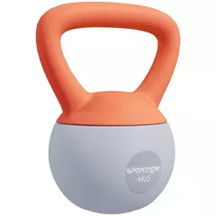 SPORTNOW 4KG Soft Kettlebell, Kettlebell with Non-Slip Handle for Home Gym, Weight Lifting, Strength Training, Orange/Grey - 1