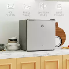HOMCOM 46 Litre Lockable Countertop Fridge - Grey - 4