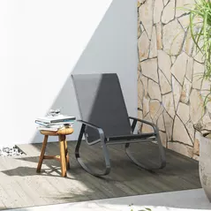 Outsunny Rocking Garden Chair - Grey - 2