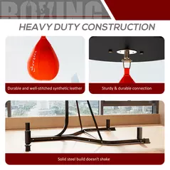 HOMCOM Adjustable Freestanding Speedbag, Punch Bag Hanger, Black - 6