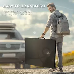 Outsunny Folding Picnic Table and Bench Set, Rattan Effect Portable Camping Table and Chairs with Carrying Handles for Indoor Outdoor, Dining, Camping, Picnic, BBQ, Party, Black - 6