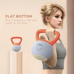 SPORTNOW 4KG Soft Kettlebell, Kettlebell with Non-Slip Handle for Home Gym, Weight Lifting, Strength Training, Orange/Grey - 6