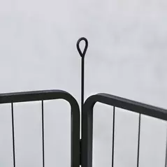 PawHut 6 Panels Dog Playpen, Portable Detachable Puppy Pen with Door, for Medium Dogs, 80cm High, Grey - 8