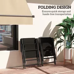 Outsunny Set of Four Folding Outdoor Chairs - Black - 5