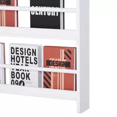 HOMCOM Bookcase, 4 Tier Wall Mounted Bookshelf, 15cm Depth Storage Shelving Rack for Bedroom Nursery Office Home, Accessories Supplies, White - 7