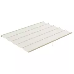 Outsunny Retractable Pergola Cover, 3.5 x 2.6 m Replacement Canopy Fabric for 4 x 3 m Frame, Roof Top Only, Cream White - 1