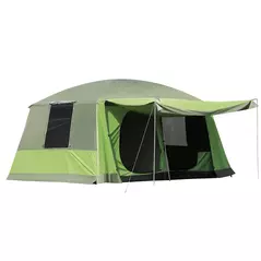 Outsunny Tunnel Tent Camping Shelter w/ Porch, Two Rooms, Lamp Hook, Portable Carry Bag - 1