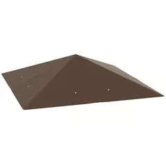 Outsunny 3 x 3(m) Gazebo Canopy Replacement Cover, Garden Gazebo Roof Replacement with Drain Holes, Water-resistant Plastic Coating, 370g/㎡, UPF30+, TOP COVER ONLY, Brown - 1