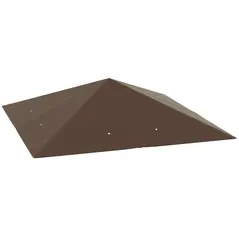 Outsunny 3 x 3(m) Gazebo Canopy Replacement Cover, Garden Gazebo Roof Replacement with Drain Holes, Water-resistant Plastic Coating, 370g/㎡, UPF30+, TOP COVER ONLY, Brown - 1
