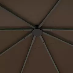 Outsunny 3 x 3(m) Gazebo Canopy Replacement Cover, Garden Gazebo Roof Replacement with Drain Holes, Water-resistant Plastic Coating, 370g/㎡, UPF30+, TOP COVER ONLY, Brown - 9