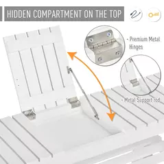 HOMCOM Shoe Bench, 3-Tier Wooden Shoe Rack with Hidden Storage Compartment, Slatted Shelves, Home Storage Unit, Hallway Furniture, White, 90L x 29W x45H cm - 5