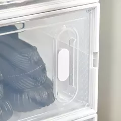 HOMCOM 8PCS Clear Shoe Box, Plastic Stackable Shoe Storage Box for UK/EU Size up to 8.5/43 with Magnetic Door for Women/Men, 25 x 35 x 19cm - 9