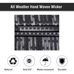 Outsunny 2 Seater Rattan Lounger Adjustable Double Chaise Chair Loveseat w/ Cushion - Grey - 6