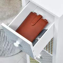 HOMCOM Chest of Drawers, 4 Drawer Dresser, Storage Organizer Toilet Tissue Cabinet for Bedroom, Bathroom - 8