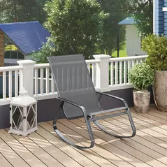 Outsunny Rocking Garden Chair - Grey - 8