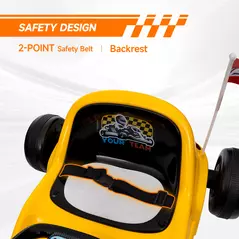 AIYAPLAY 6V Electric Go Kart for Kids with Music, Light, Horn, for 3-5 Years, Yellow - 6