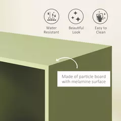 HOMCOM Open Wardrobe on Wheels, Bedroom Wardrobe with Clothes Hanging Rail, 2 Storage Shelves, Mobile Garment Rack for Cloakroom, Hallway, Green - 4