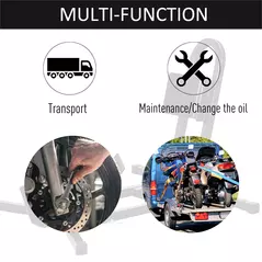 HOMCOM Metal Motorcycle Motorbike Wheel Chock Locking Stand System 17", 19", 21"/43, 48, 51 cm Front Wheels Steel Adjustable Fixing Tyre Holder Support - 6