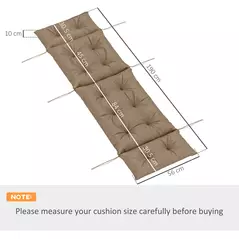 Outsunny Sun Lounger Cushions Only, 190x56x10cm Garden Lounge Chair Cushions, UPF20+ 220gsm Fabric, Thick Sunbed Replacement Pads with 6 Ties, Khaki - 3