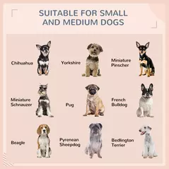 PawHut Extendable Elevated Dog Bed, Rattan Dog House, with Water-Resistant Roof, Removable Cushion, Cream - 7