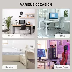 HOMCOM L-Shaped Computer Desk Table with Storage Drawer, Home Office Desk Corner Industrial Style Workstation for A4 Files 143.5 x 143.5 x 76cm, Oak - 7