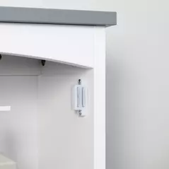 kleankin Bathroom Cabinet Wall Mounted, Modern Bathroom Wall Cabinet with Arched Door and Adjustable Shelf, Bathroom Storage Cabinet, Light Grey and White - 9