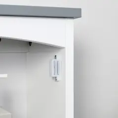 kleankin Bathroom Cabinet Wall Mounted, Modern Bathroom Wall Cabinet with Arched Door and Adjustable Shelf, Bathroom Storage Cabinet, Light Grey and White - 9