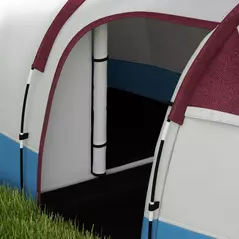 Outsunny Camping Tent, Large Tunnel Tent with Bedroom and Living Area, 2000mm Waterproof, Portable with Bag for 2-3 Man, Red - 9