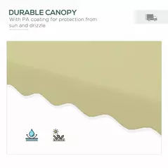 Outsunny 2.5m Square Double Top Garden Parasol Cantilever Umbrella with Ruffles, Beige - 5