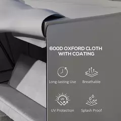 Outsunny 205 x 124cm Three-Seater Swing Chair Protective Cover Grey - 4