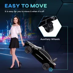 AIYAPLAY Mercedes-Benz AMG CLA 45 Licensed 12V Kids Electric Car Ride on Car w/ Remote, Suspension Lights Music Horn - Black - 5