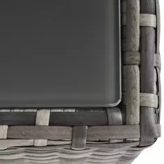 Outsunny Square PE Wicker Rattan Table with Glass Top - Dark Grey - 8