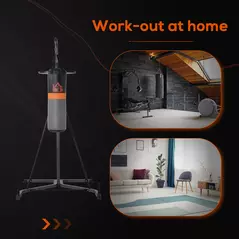 HOMCOM Freestanding Boxing Punch Bag & Speed ball Station, for Home Gym, Grey - 5
